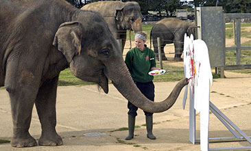 Whipsnade Zoo's resident artist has put the finishing touches to her latest masterpiece