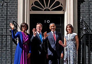 Barack Obama,Michelle,David Cameron