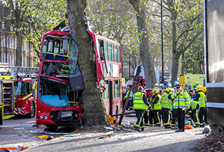 London bus crash