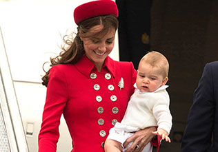 The Duke and Duchess of Cambridge and their son Prince George arrive in Wellington New Zealand