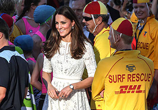 The Duke and Duchess of Cambridge meet lifeguards on Manly Beach,  Sydney , Australia