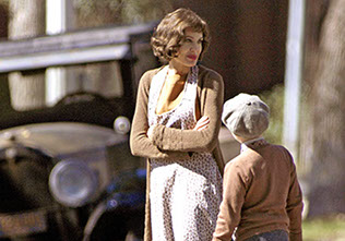 Angelina Jolie on set THE CHANGELING